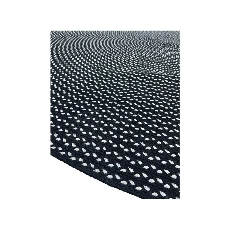 F-RU105-BW Amelia rug in black and white braided cotton 