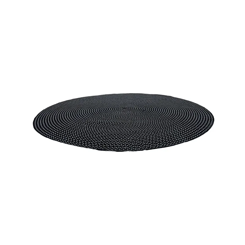 F-RU105-BW Amelia rug in black and white braided cotton 