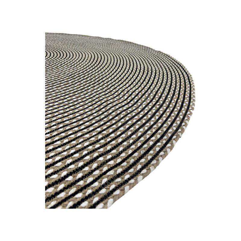 F-RU106-NB Ansa rug in natural, black and white braided cotton