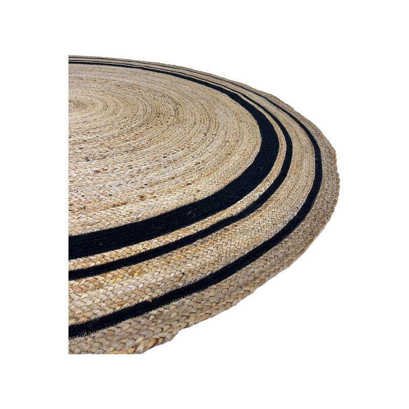 F-RU107-NB Lancaster rug in natural and black braided jute 