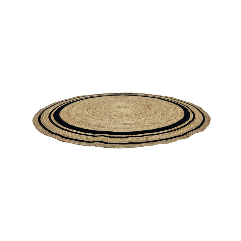 F-RU107-NB Lancaster rug in natural and black braided jute 