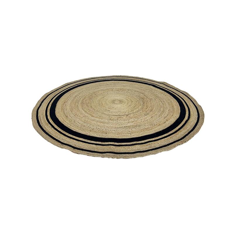 F-RU107-NB Lancaster rug in natural and black braided jute 