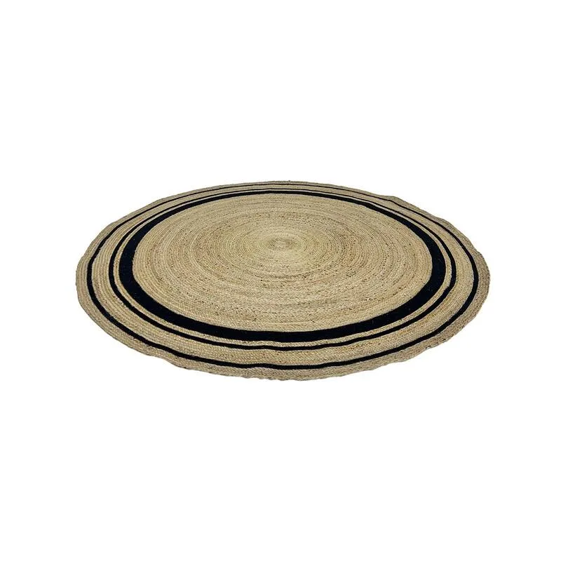 F-RU107-NB Lancaster rug in natural and black braided jute 