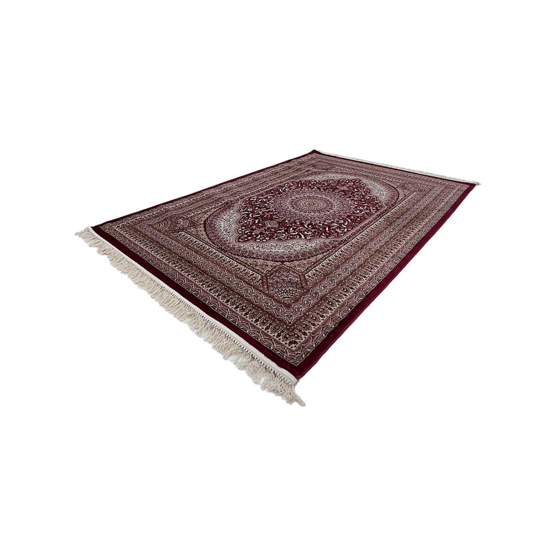 F-RU182-DR Salman rug in dark red with arabic pattern