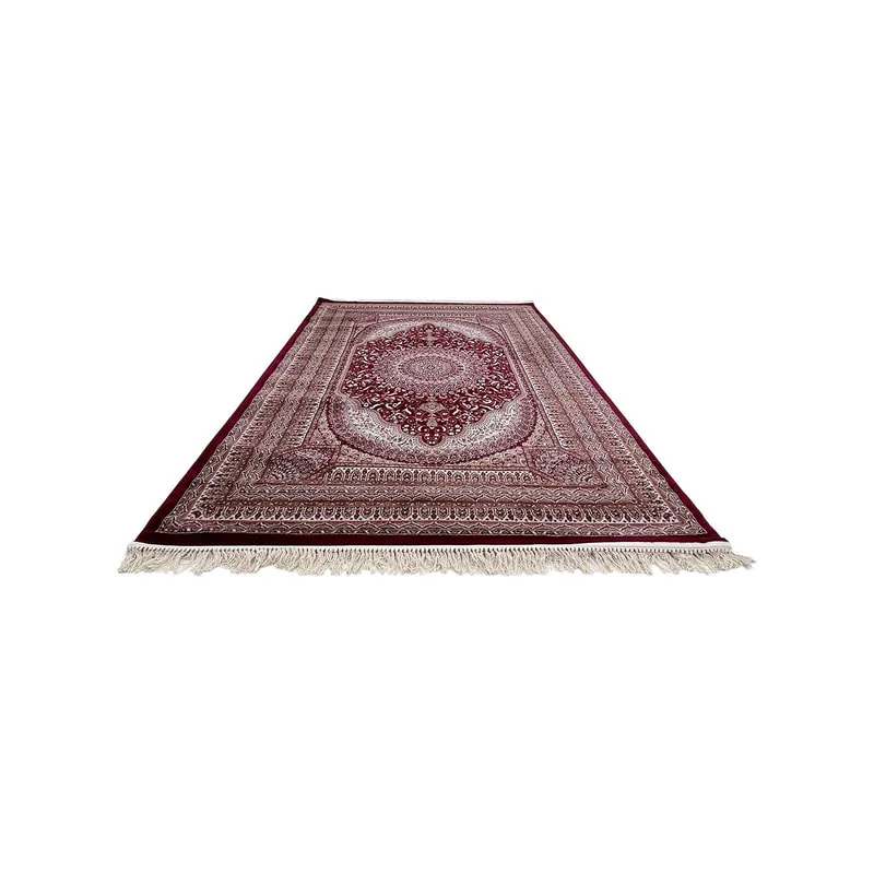 F-RU182-DR Salman rug in dark red with arabic pattern