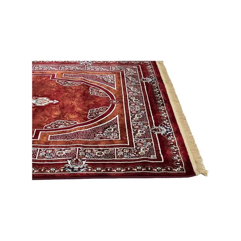 F-RU183-DR Nadia rug in dark red with arabic pattern