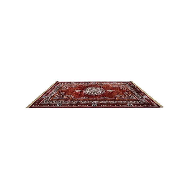 F-RU183-DR Nadia rug in dark red with arabic pattern