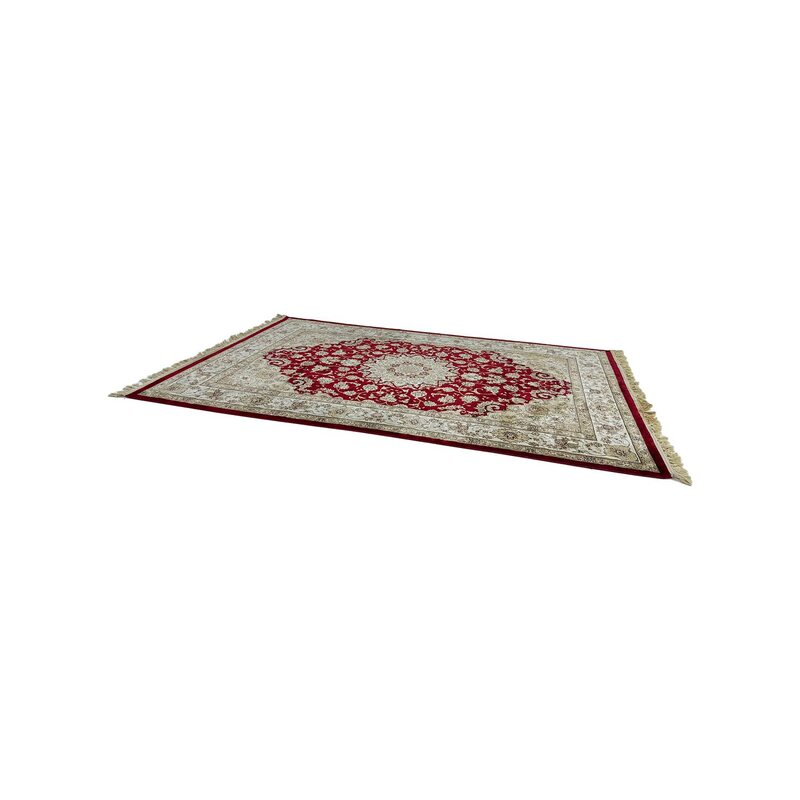 F-RU184-DR Asiya rug in dark red with arabic pattern
