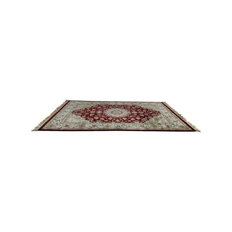 F-RU184-DR Asiya rug in dark red with arabic pattern
