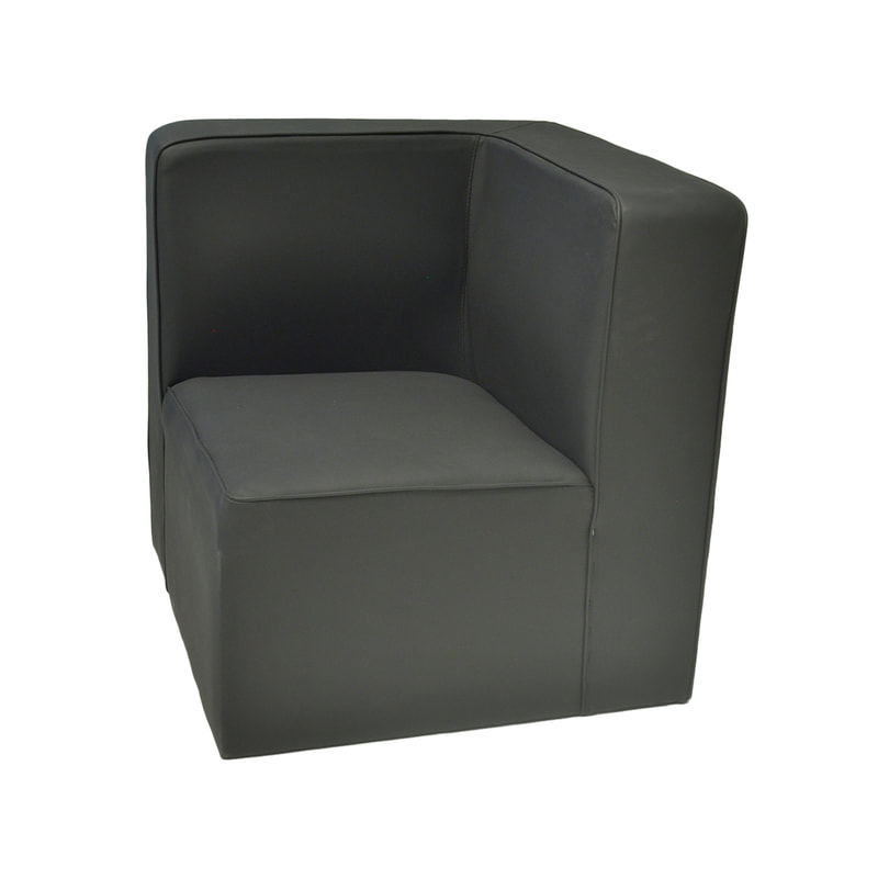 F-SC153-BL Coco corner seater sofa in black leatherette