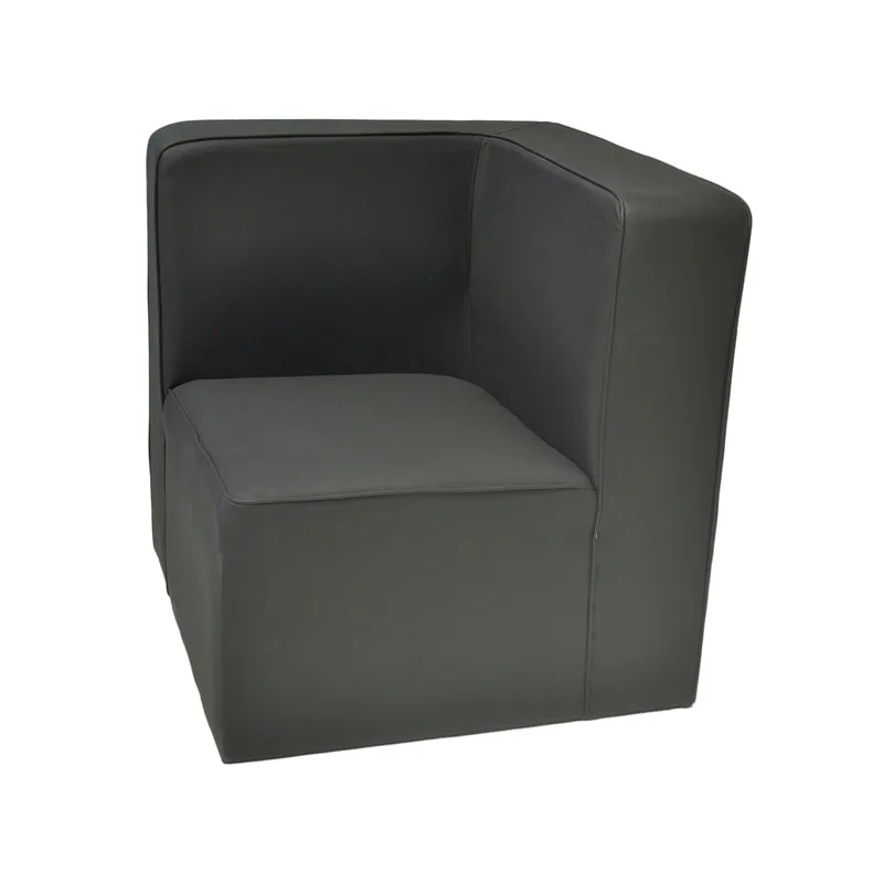 F-SC153-BL Coco corner seater sofa in black leatherette