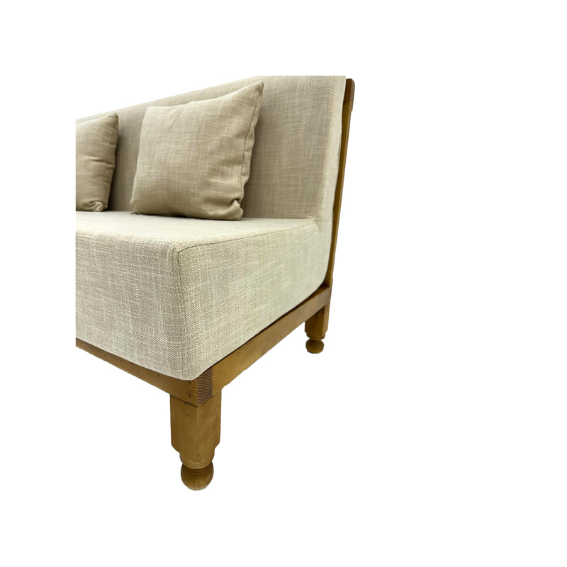 F-SF120-DT Churchill three seater sofa in dark tan genuine leather with wooden feet