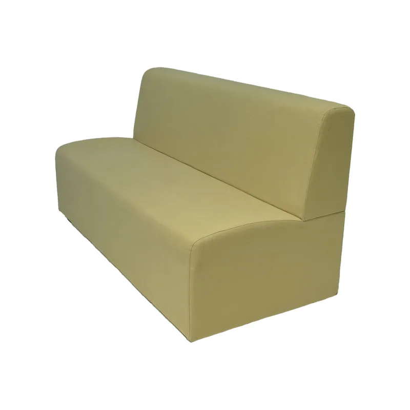 F-SD127-SX Anders double seater sofa in sand coloured fabric with wooden legs