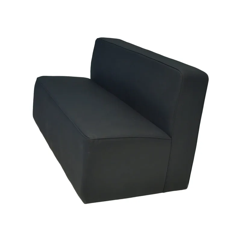 F-SD153-BL Coco double seater sofa in black leatherette 