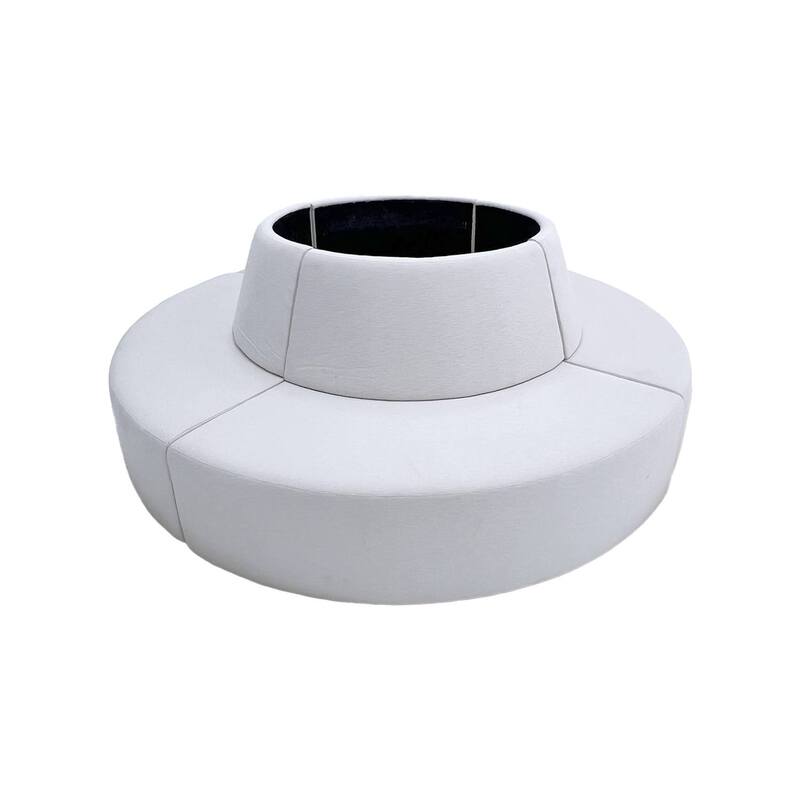 F-SE101-CR Amanti round sofa in cream with hollow center