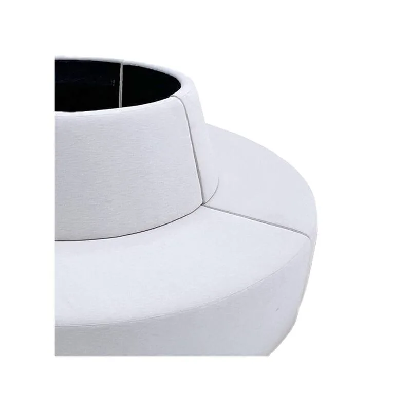 F-SE101-CR Amanti round sofa in cream with hollow center