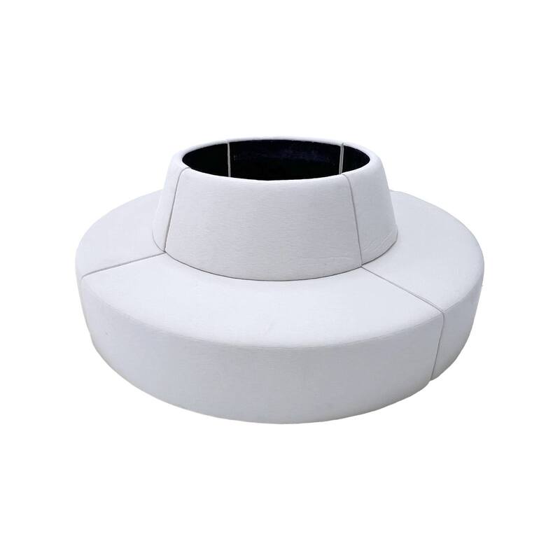 F-SE101-CR Amanti round sofa in cream with hollow center