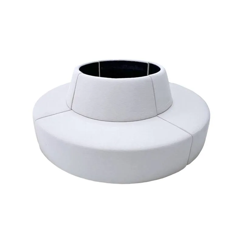 F-SE101-CR Amanti round sofa in cream with hollow center