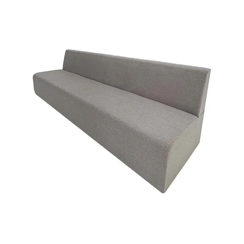 F-SE117-BE Trino four seater sofa in beige fabric with wooden legs