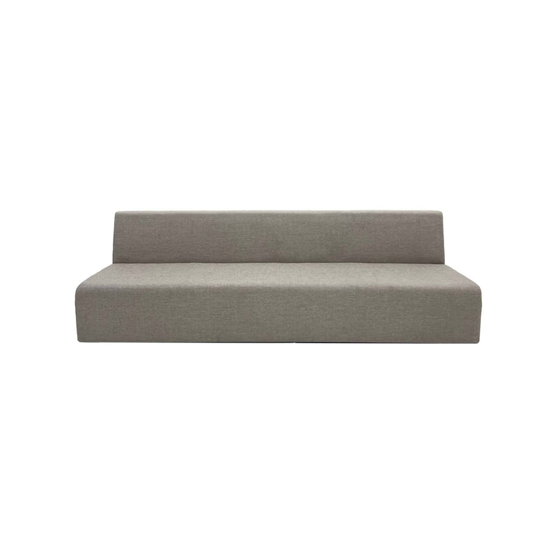 F-SE117-BE Trino four seater sofa in beige fabric with wooden legs