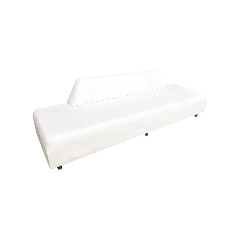 F-SE119-WH Casa four seater sofa in white fabric with metal legs  