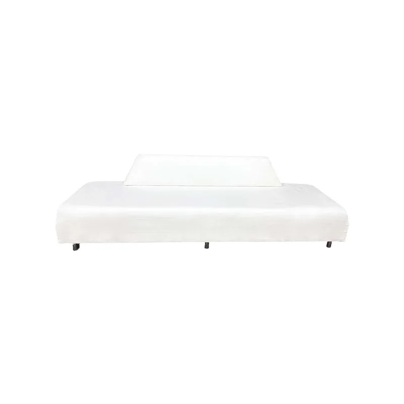 F-SE119-WH Casa four seater sofa in white fabric with metal legs  