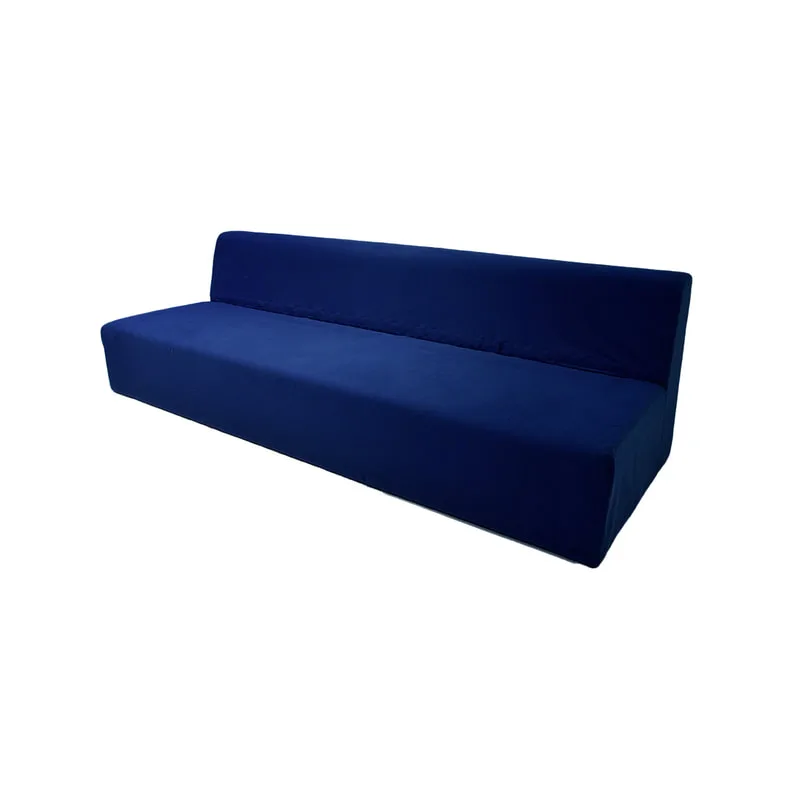 F-SE175-DB Alden XL sofa in dark blue fabric with wooden legs