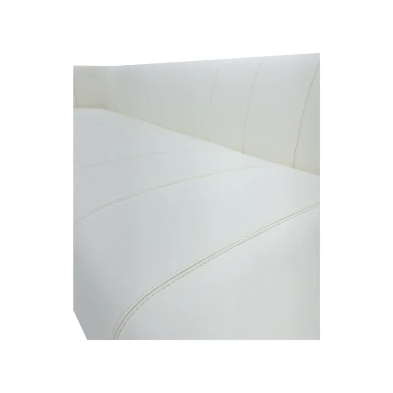 F-SF101-WH Murphy three seater sofa in white leatherette with silver feetPicture
