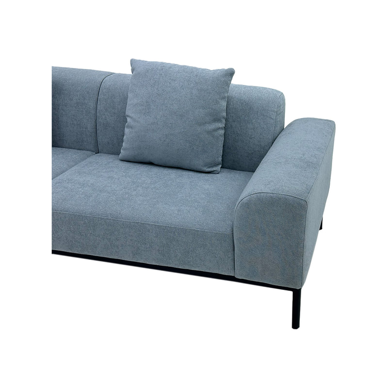 F-SF103-GY Fairfax three seater sofa in mid grey with fabric black legs