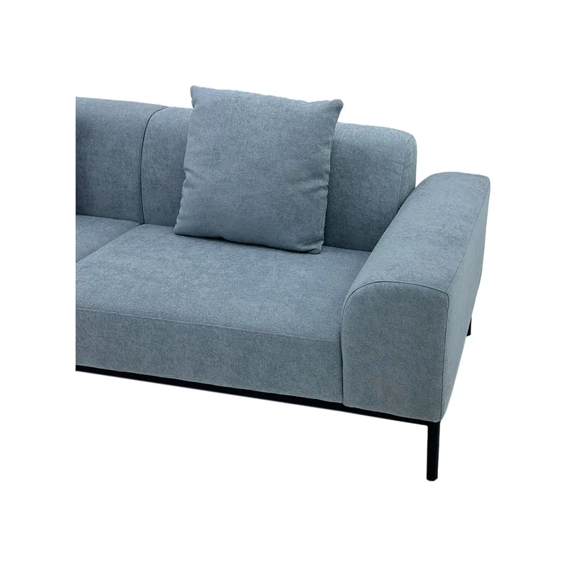 F-SF103-GY Fairfax three seater sofa in mid grey with fabric black legs