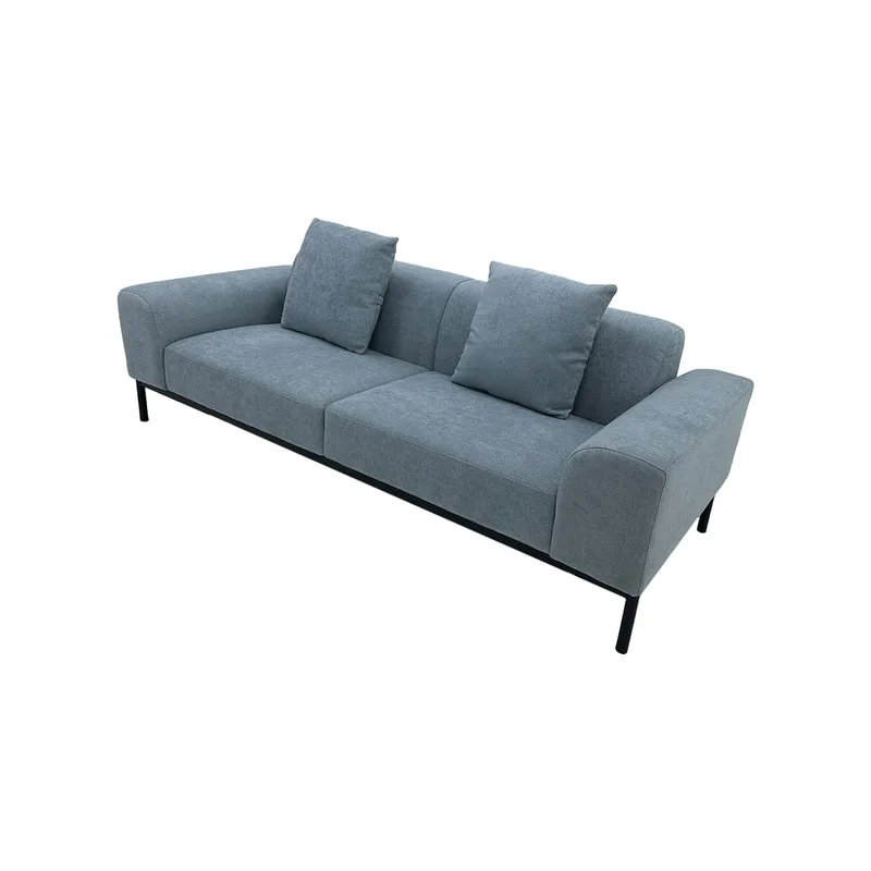 F-SF103-GY Fairfax three seater sofa in mid grey with fabric black legs