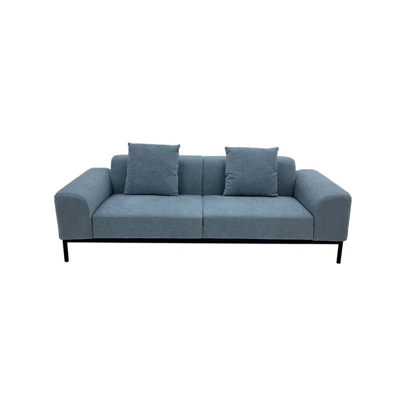 F-SF103-GY Fairfax three seater sofa in mid grey with fabric black legs