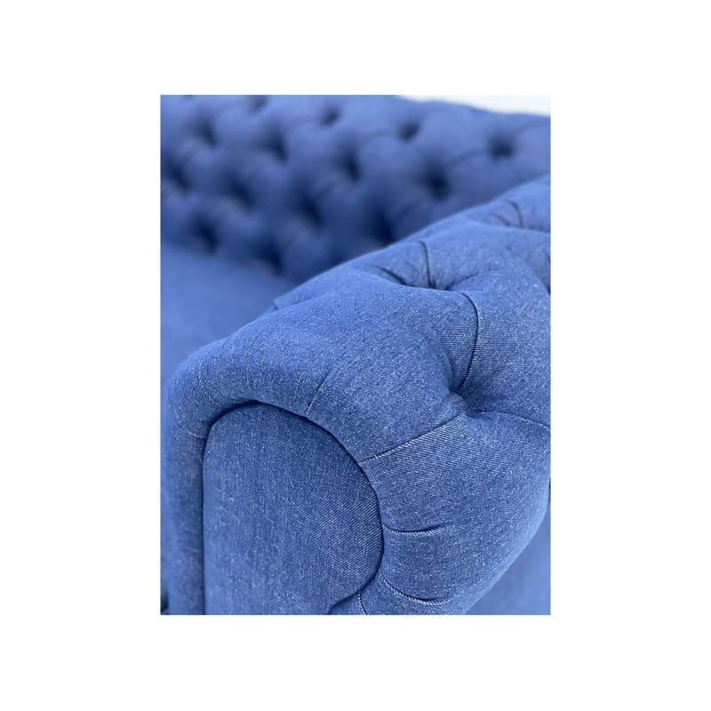F-SF108-DN Portobello three seater sofa in denim with black feet