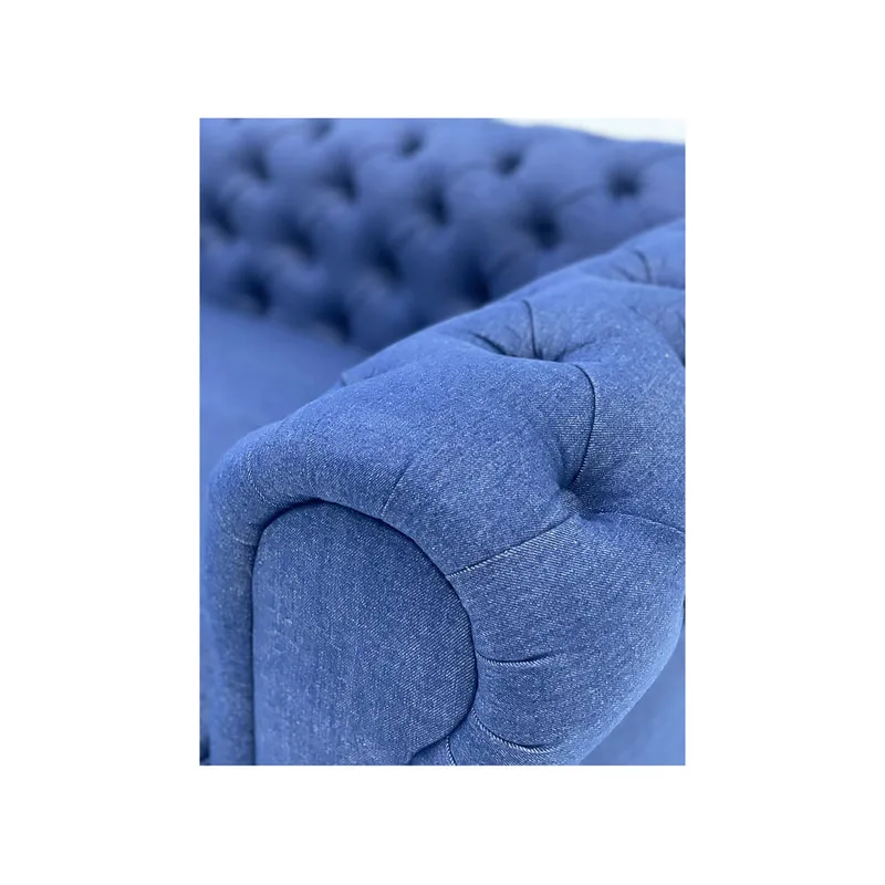 F-SF108-DN Portobello three seater sofa in denim with black feet