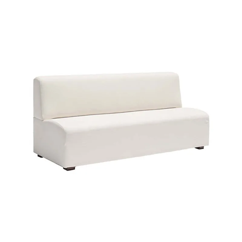 F-SF127-OW Giselle three seater sofa in off-white fabric with wooden legs