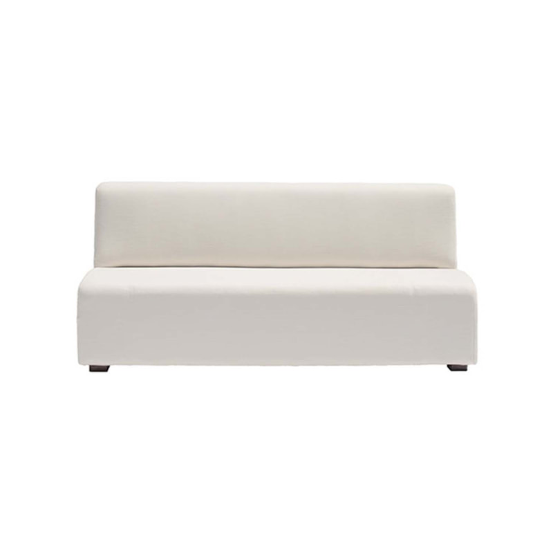 F-SF127-OW Giselle three seater sofa in off-white fabric with wooden legs