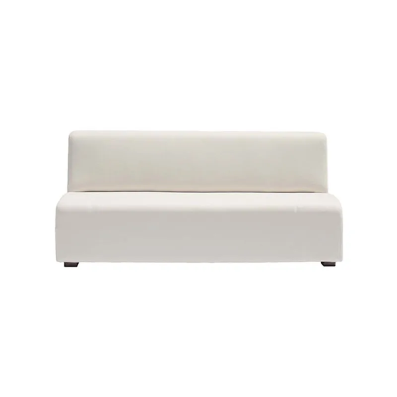 F-SF127-OW Giselle three seater sofa in off-white fabric with wooden legs