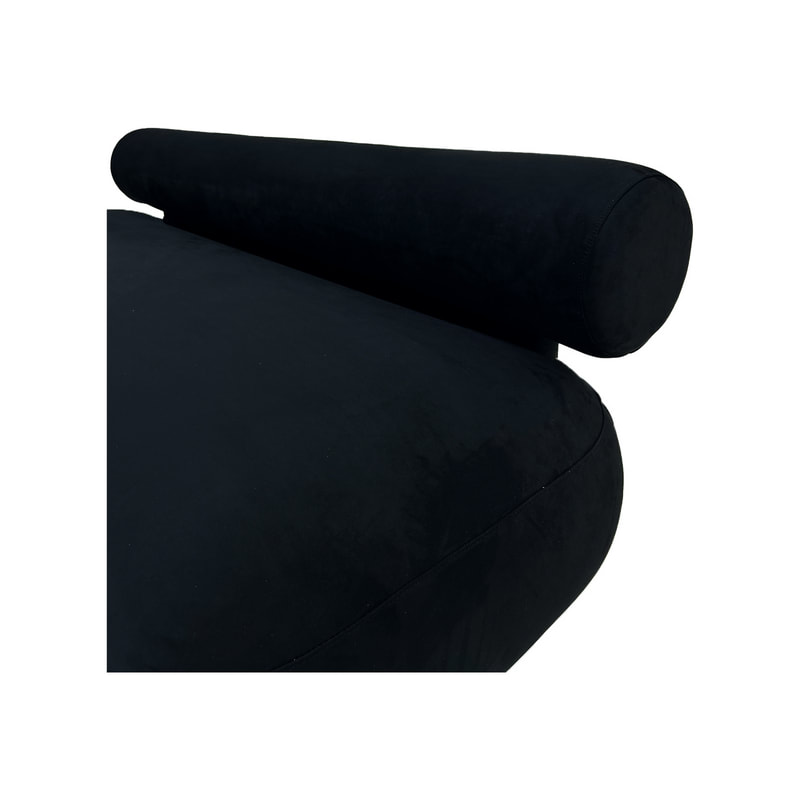 F-SF129-BL Apollo three seater sofa in black suede with black feet