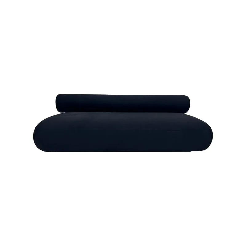 F-SF129-BL Apollo three seater sofa in black suede with black feet