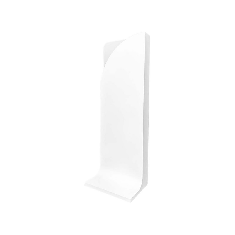 F-SG113-AY Type 13 signage in white paint finish with a curved acrylic panel 