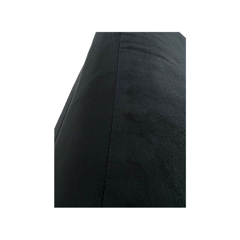 F-SL110-BL Berlin chaise longue in black suede fabric with wooden legs