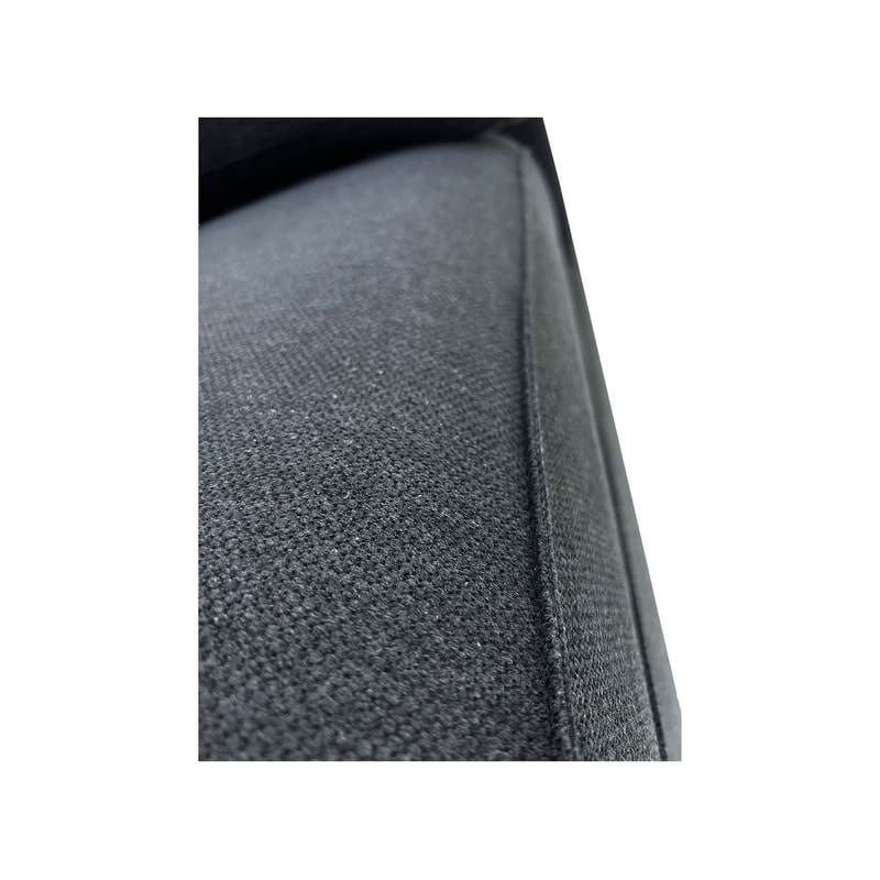F-SL110-DG Berlin chaise long in dark grey fabric with wooden legs