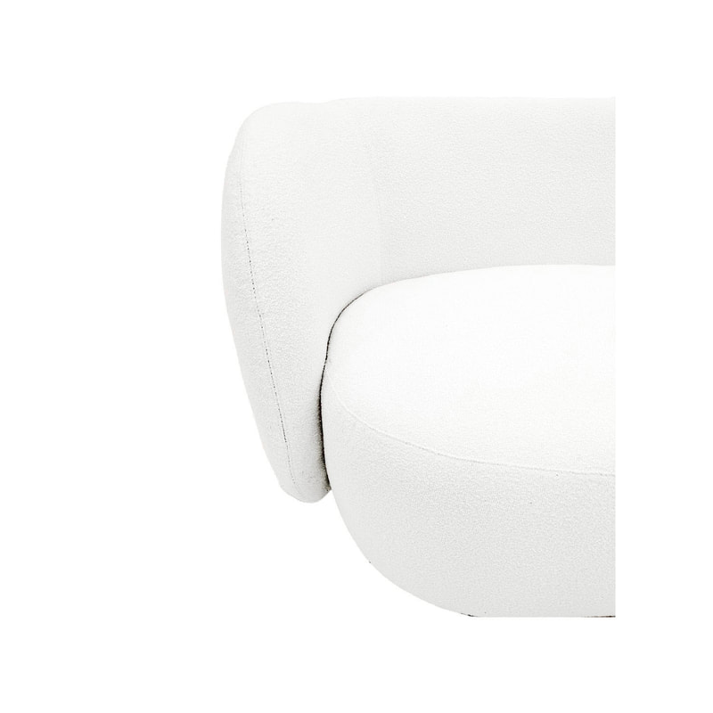 F-SL133-WH Blanca chaise longue in white boucle fabric with gold base