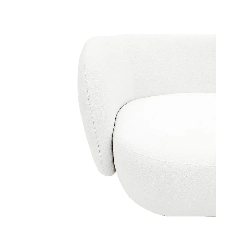 F-SL133-WH Blanca chaise longue in white boucle fabric with gold base