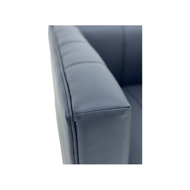 F-SN101-BL Murphy single seater sofa in black leatherette with black feet