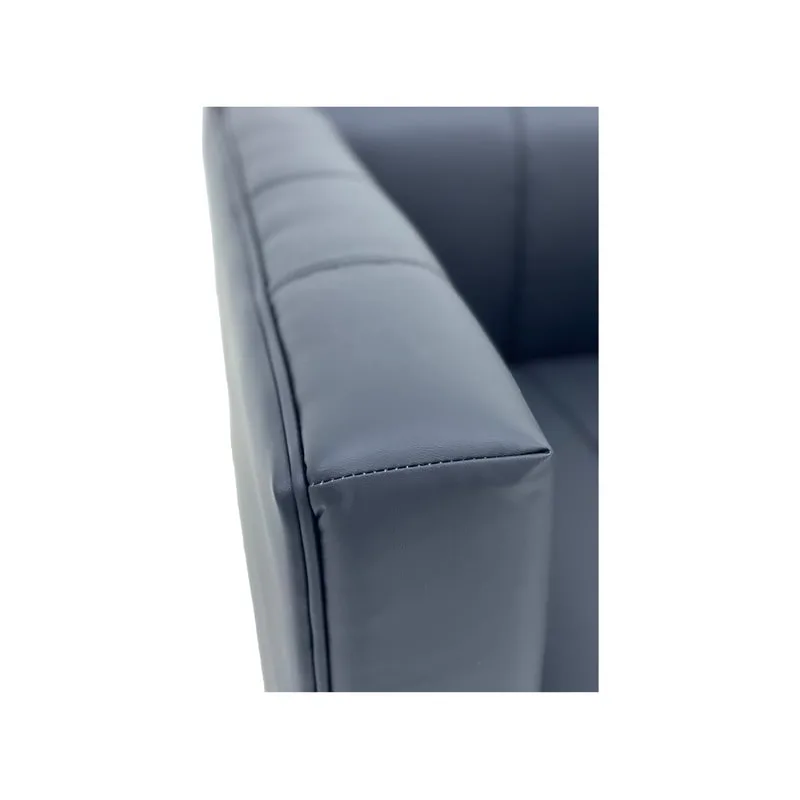 F-SN101-BL Murphy single seater sofa in black leatherette with black feet