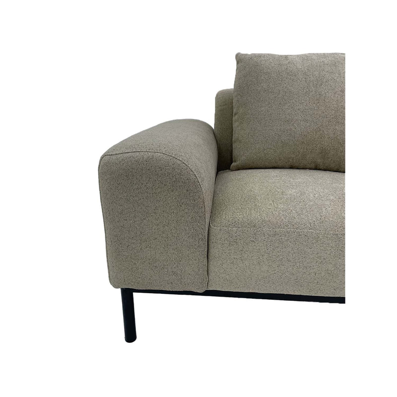 F-SN103-BE Fairfax single seater sofa in beige fabric with wooden legs
