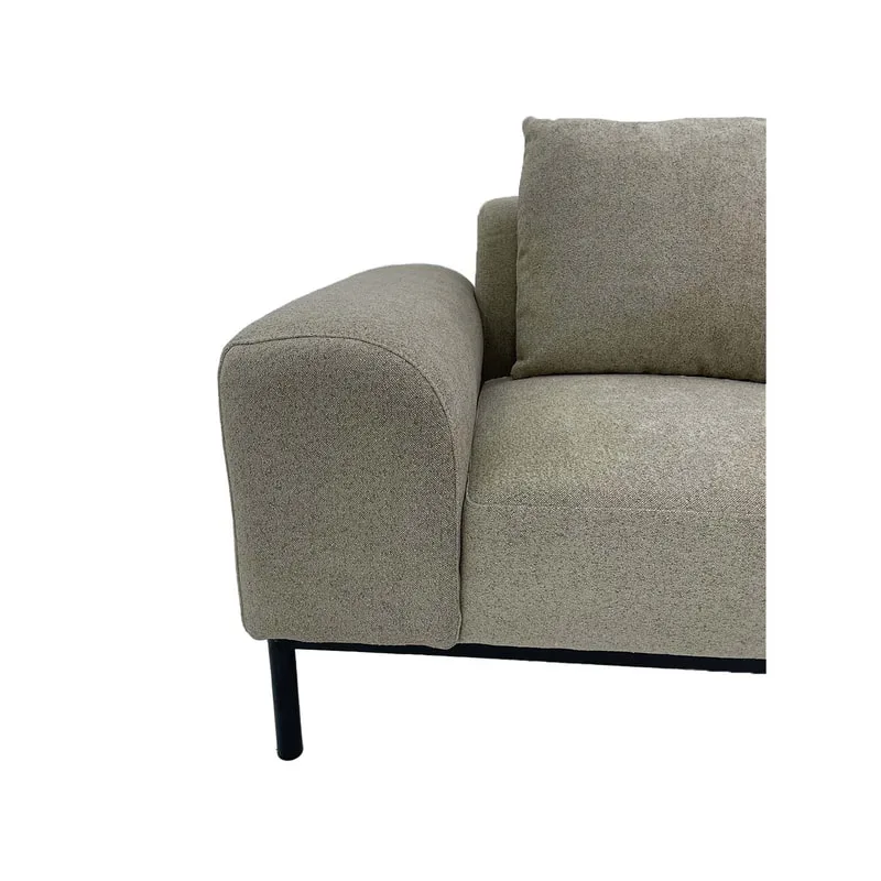 F-SN103-BE Fairfax single seater sofa in beige fabric with wooden legs