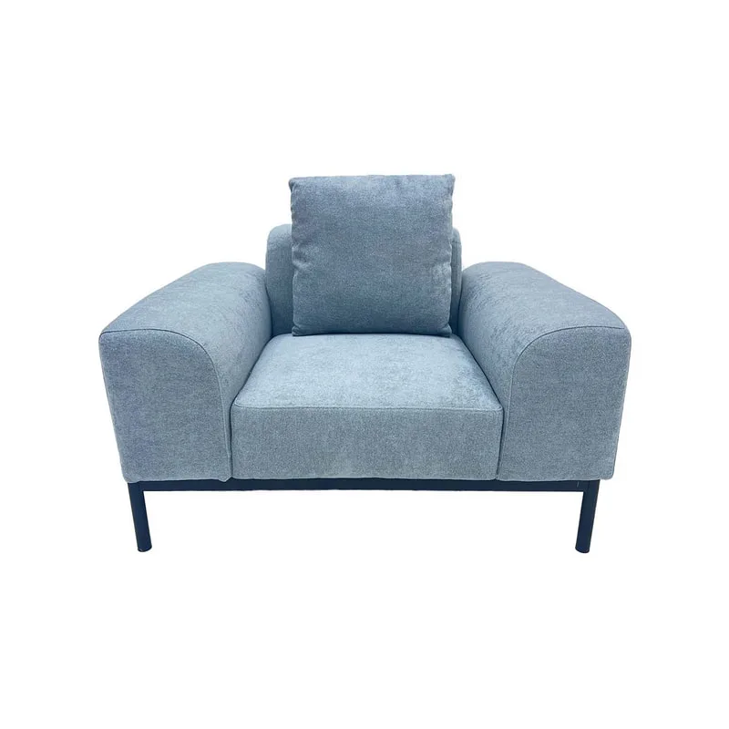F-SN103-GY Fairfax single seater sofa in mid grey fabric with black legs