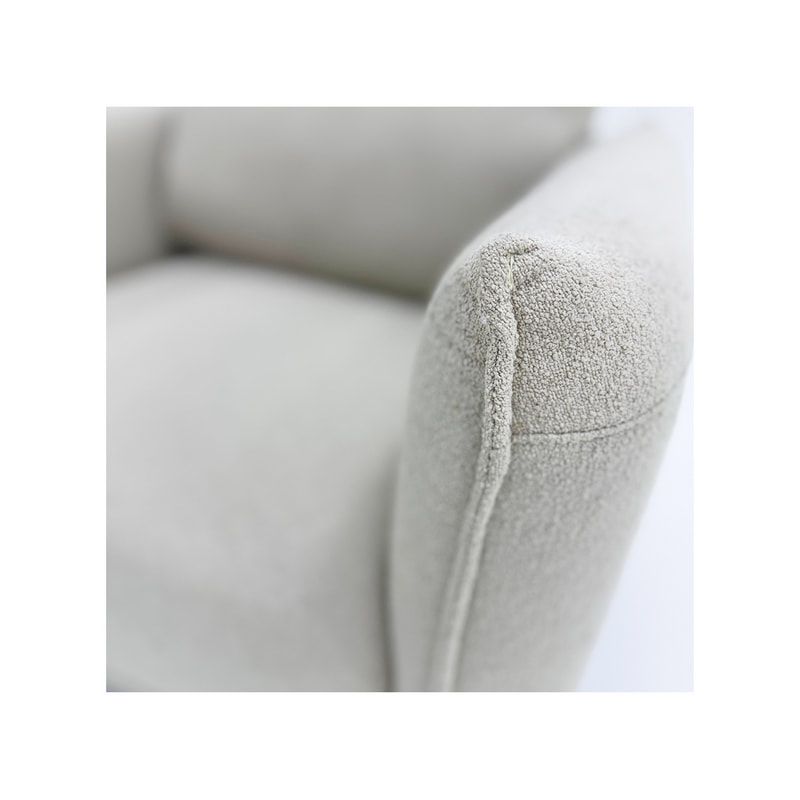 F-SN106-BE Logan single seater sofa in beige fabric with black legs